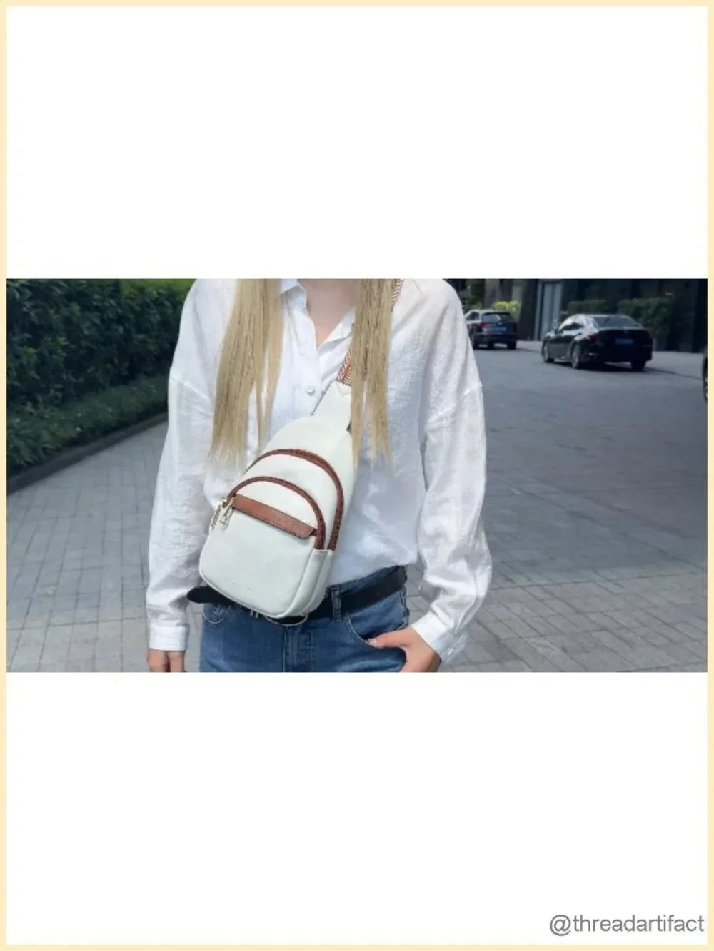 Faux Leather Sling Bag Crossbody Fanny Pack Travel Chest Bag